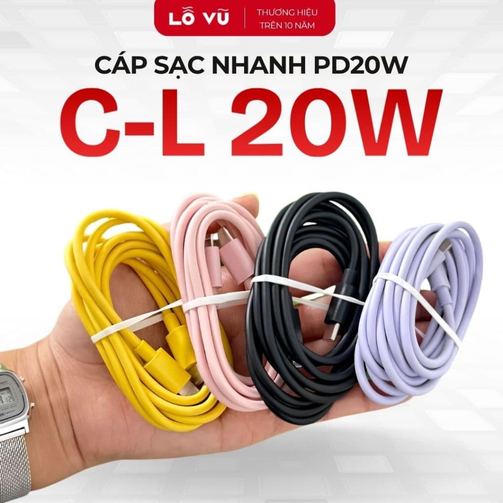 Cáp C to L 1,8M 20W - Đen