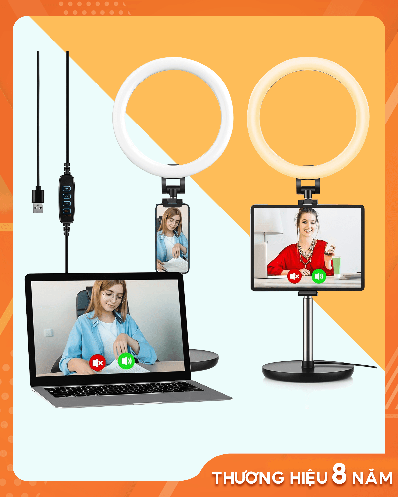 Đèn livestream 26cm Yoozon