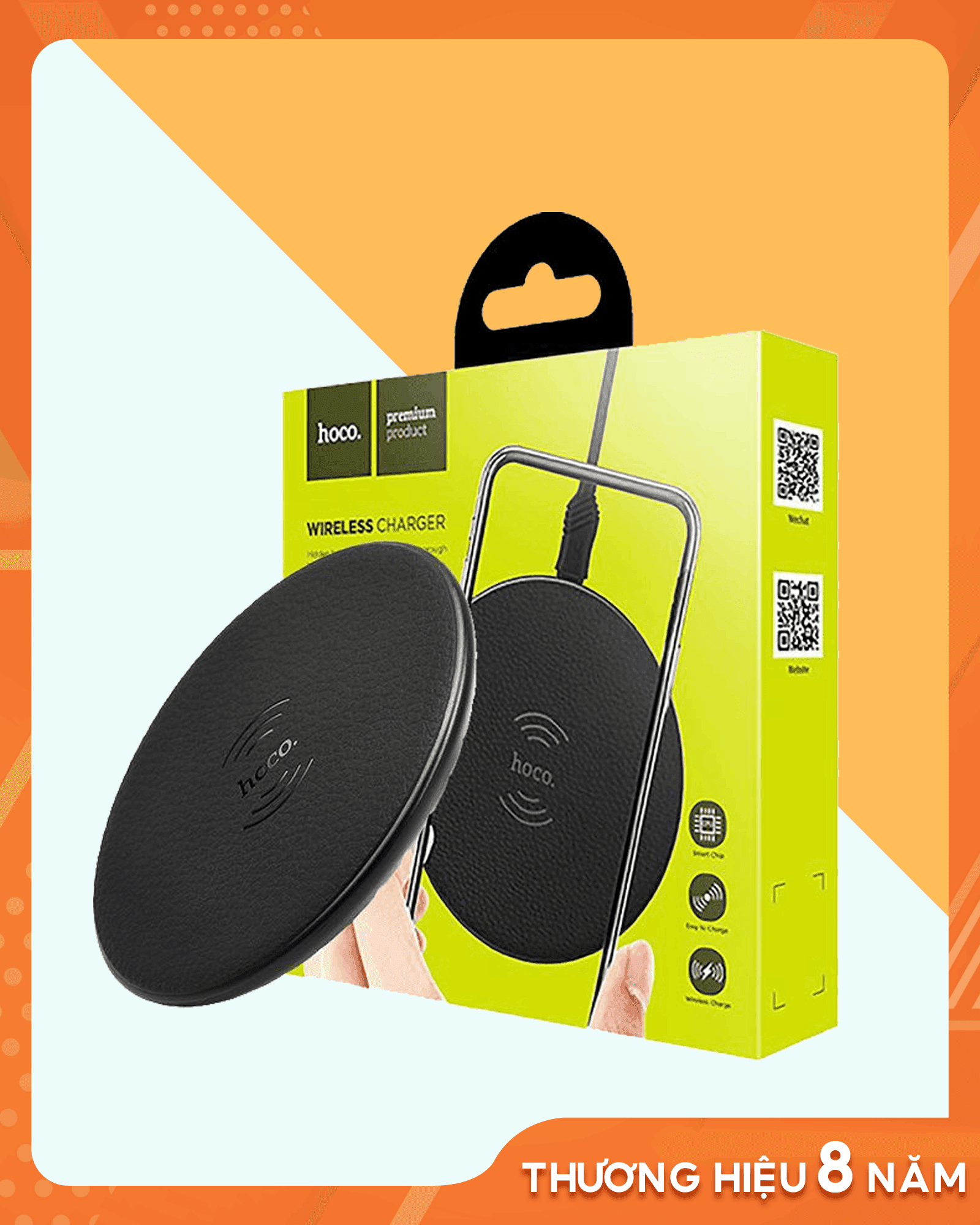 Bộ sạc không dây Hoco CW14 - Đen