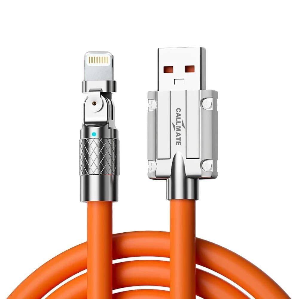 Cáp Silicon USB-L chiều dài 2m, đầu sạc có thể xoay 180 độ