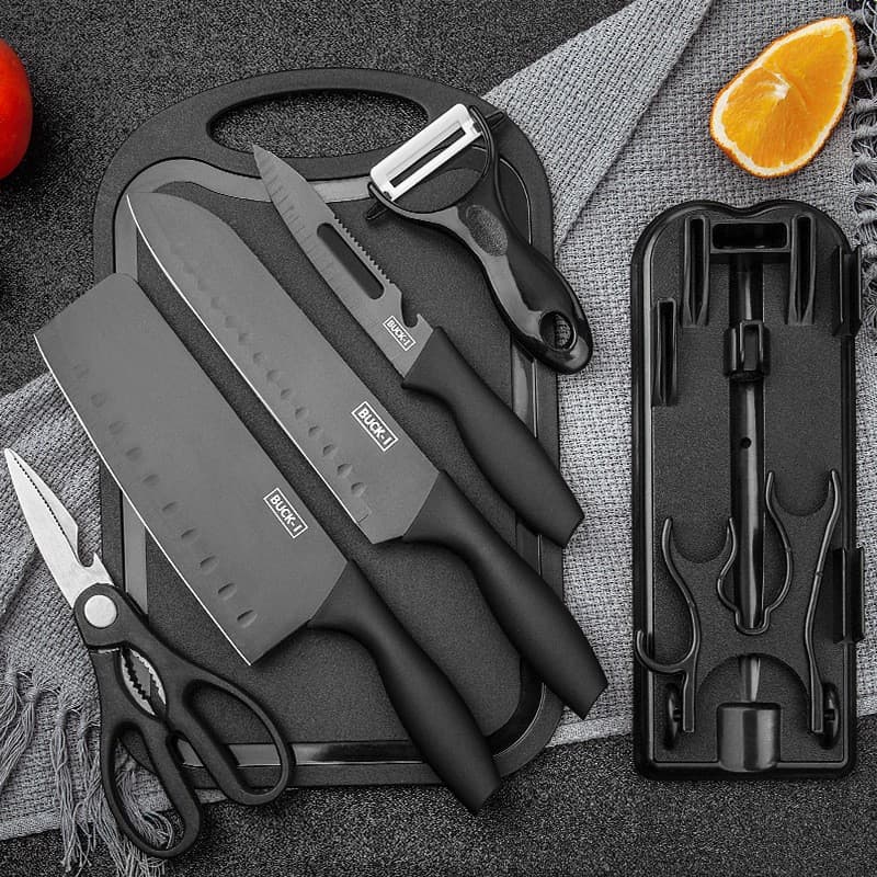 Bộ dao kéo SUPO Mart 7 món, bộ dao kéo Inox siêu sắc, không gỉ, kháng khuẩn tốt