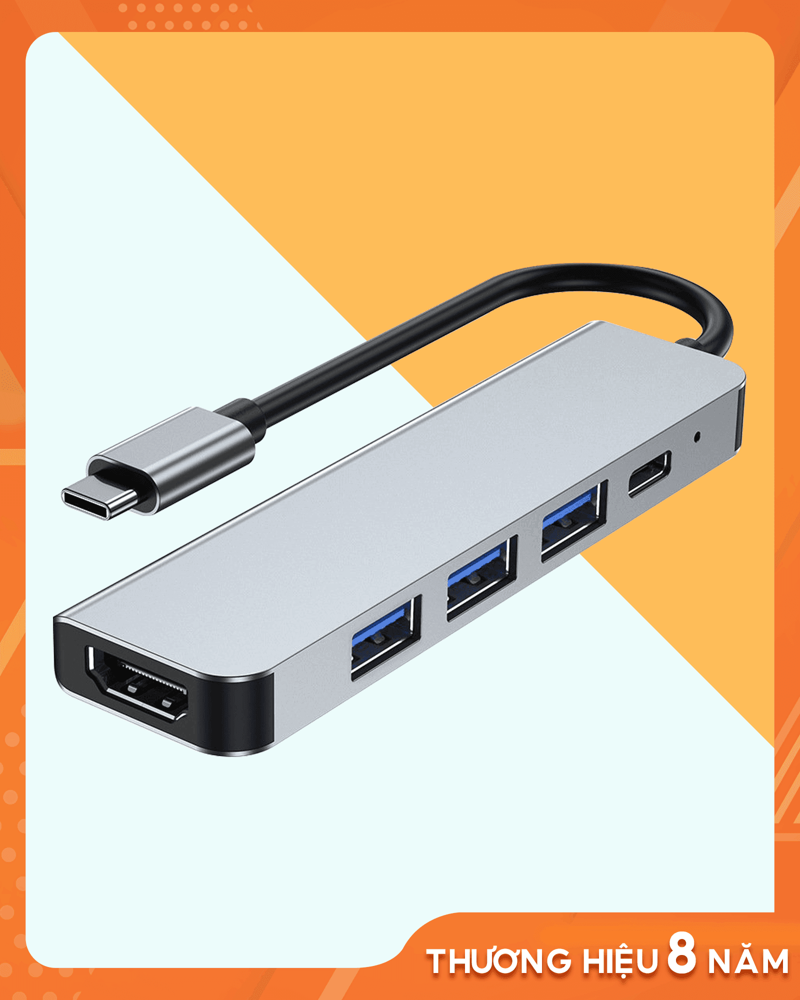 Hub 5 cổng 1C - 3USB - 1HDMI sạc nhanh