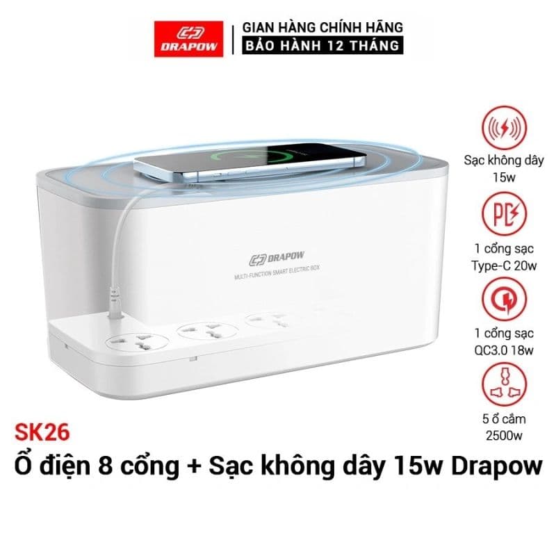 TL Ổ điện thông minh Drapow SK26 (Mới, nguyên seal)