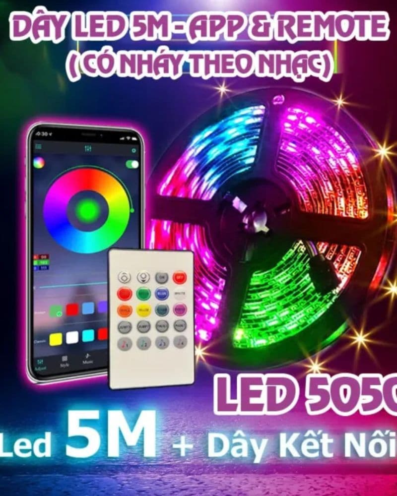 Dây đèn LED 5m bọc silicone 5050