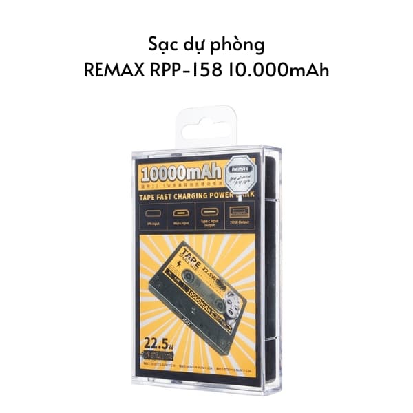 Sạc dự phòng REMAX RPP-158 10.000mAh