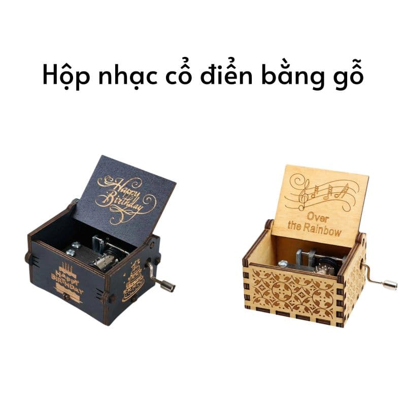 Hộp nhạc cổ điển bằng gỗ