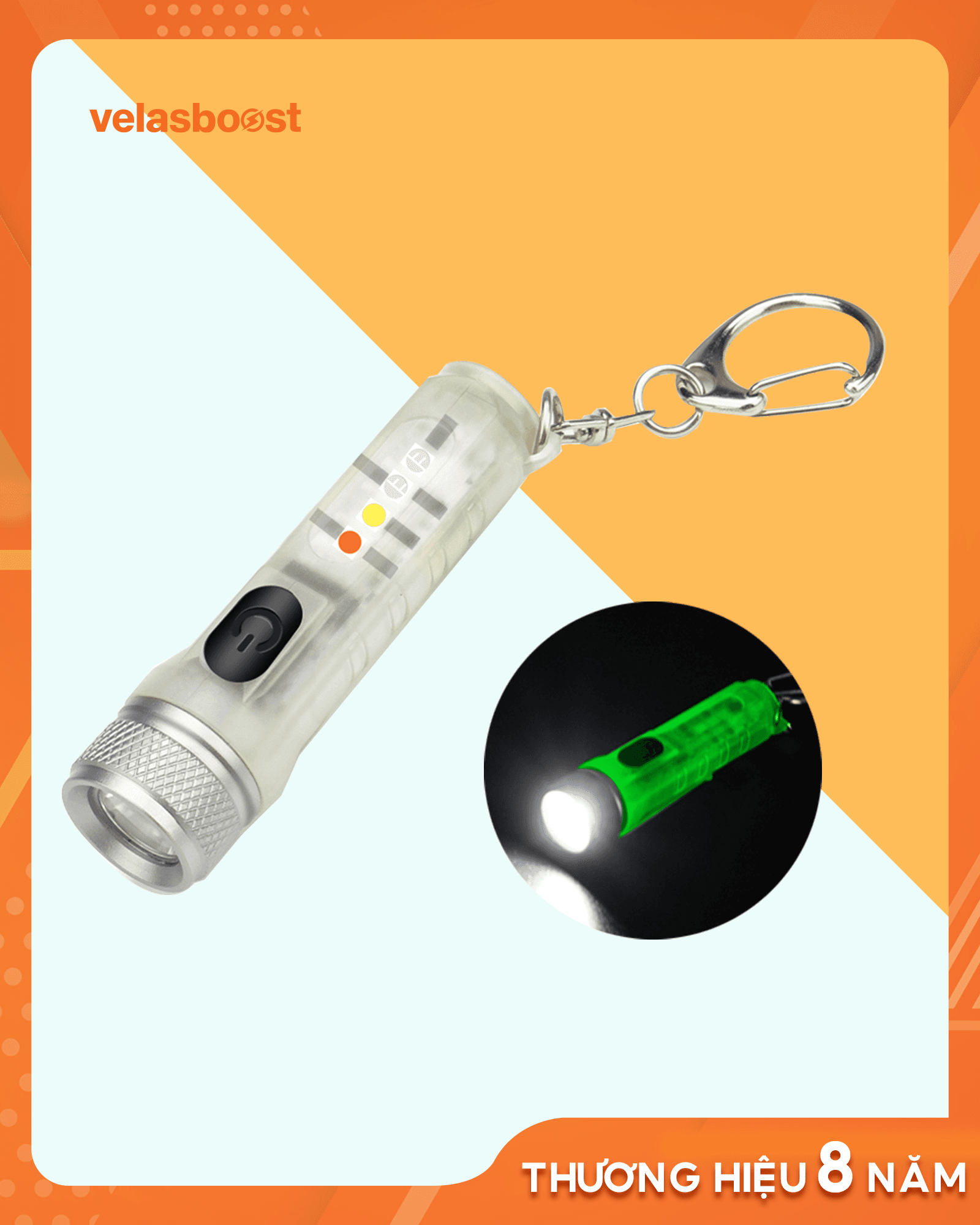 Đèn pin mini vỏ trong suốt VELASBOOST K1