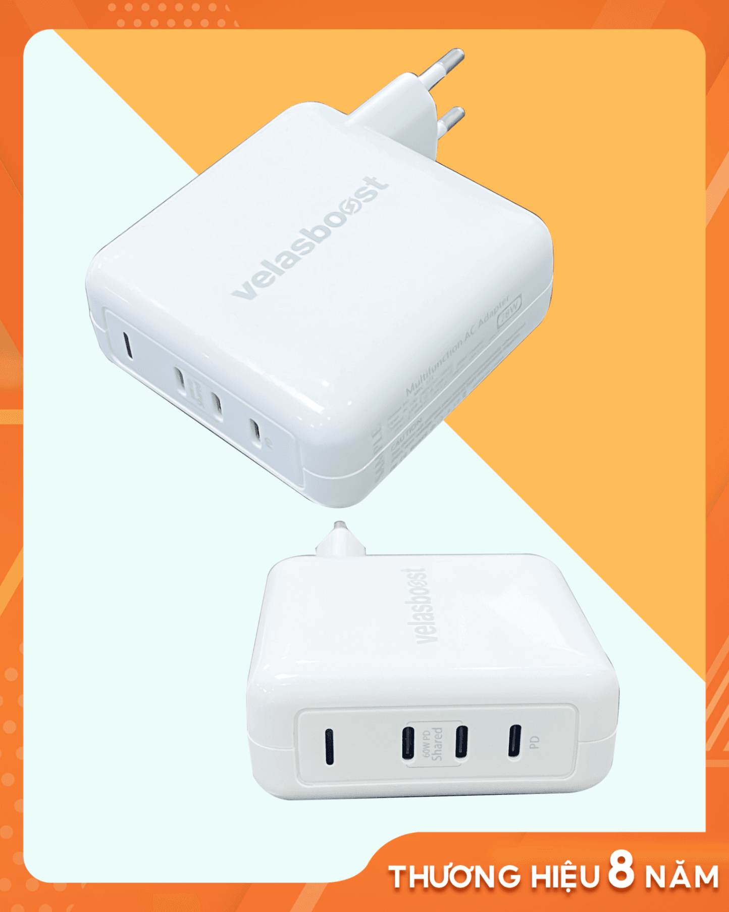 Bộ sạc Velasboost 78W 3 cổng C