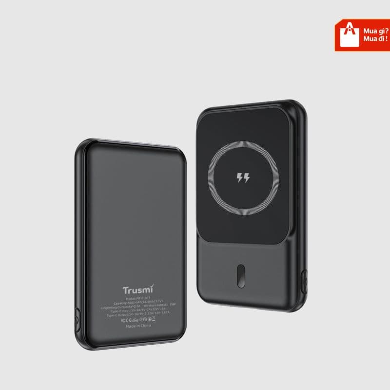 Sạc dự phòng không dây TRUSMI PB11-011 5.000mAh - Đen