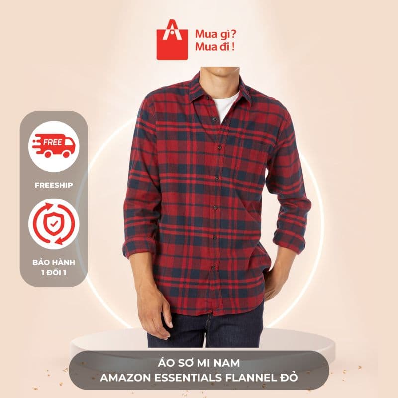 Áo sơ mi nam chính hãng AMAZON ESSENTIALS - Size S