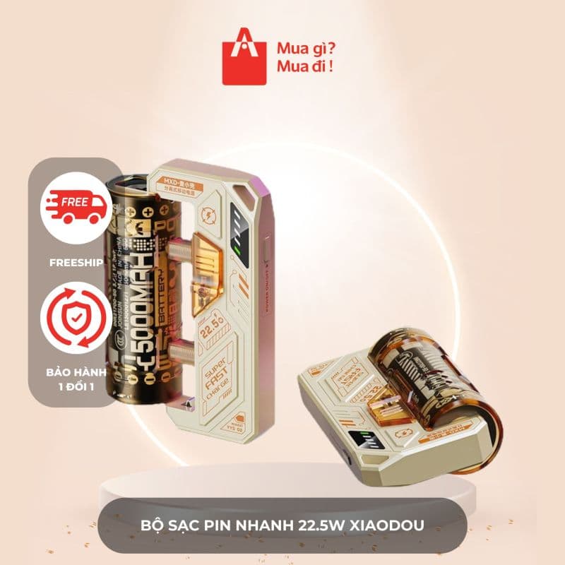 Bộ sạc pin nhanh 22.5W Xiaodou - Pin sạc dự phòng, thay được lõi pin