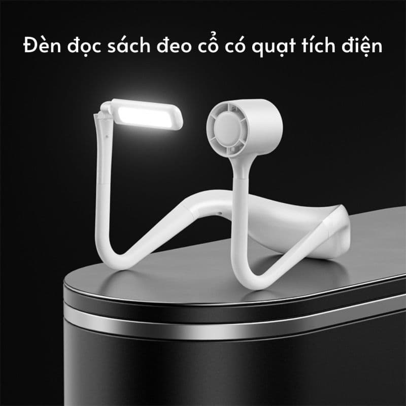 Đèn đọc sách đeo cổ có quạt tích điện