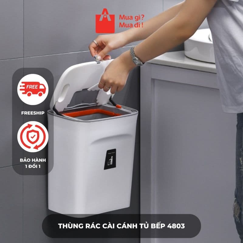 Thùng rác cài cánh tủ bếp 4803