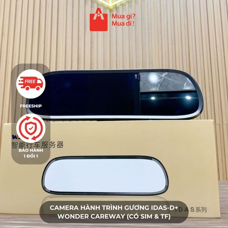Camera hành trình gương iDAS-D+ Wonder Careway (Có SIM & TF)