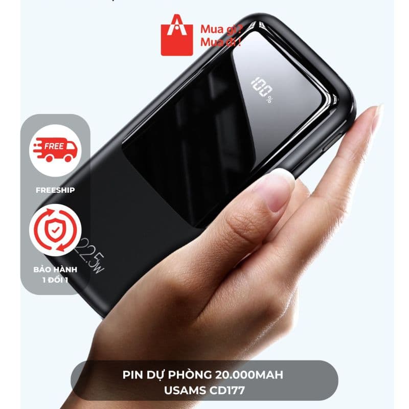 Pin dự phòng 20.000mAh USAMS CD177