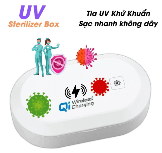 Hộp sạc không dây 10W, khử khuẩn UV Sterilizer Box K8