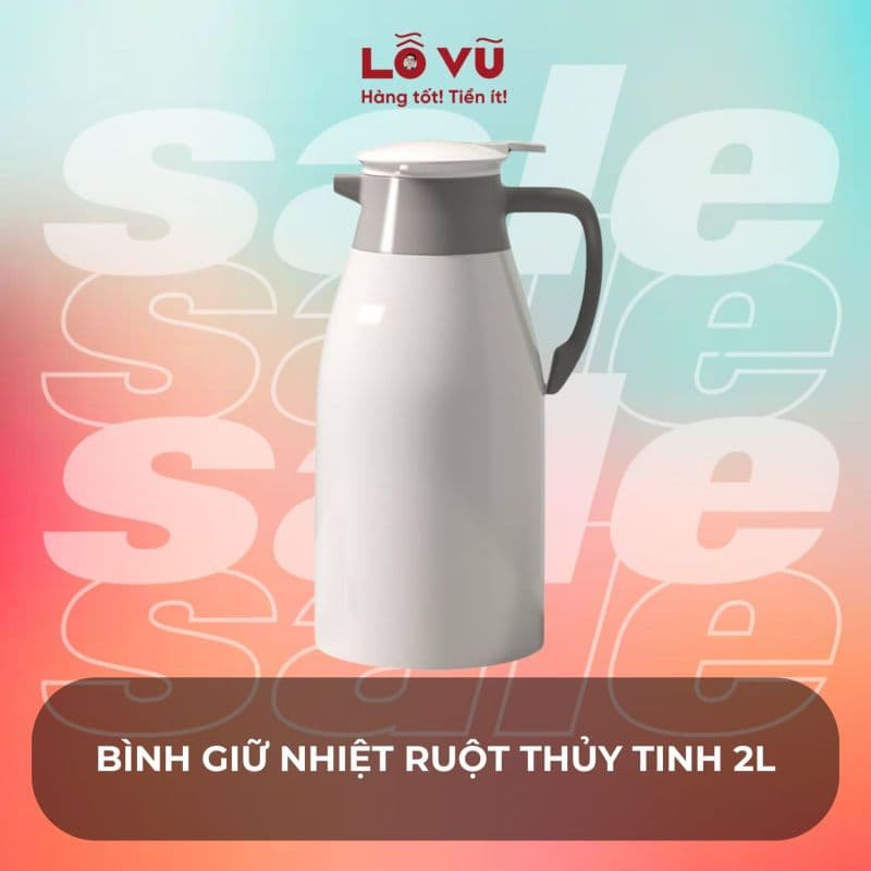 Bình giữ nhiệt ruột thủy tinh 2L
