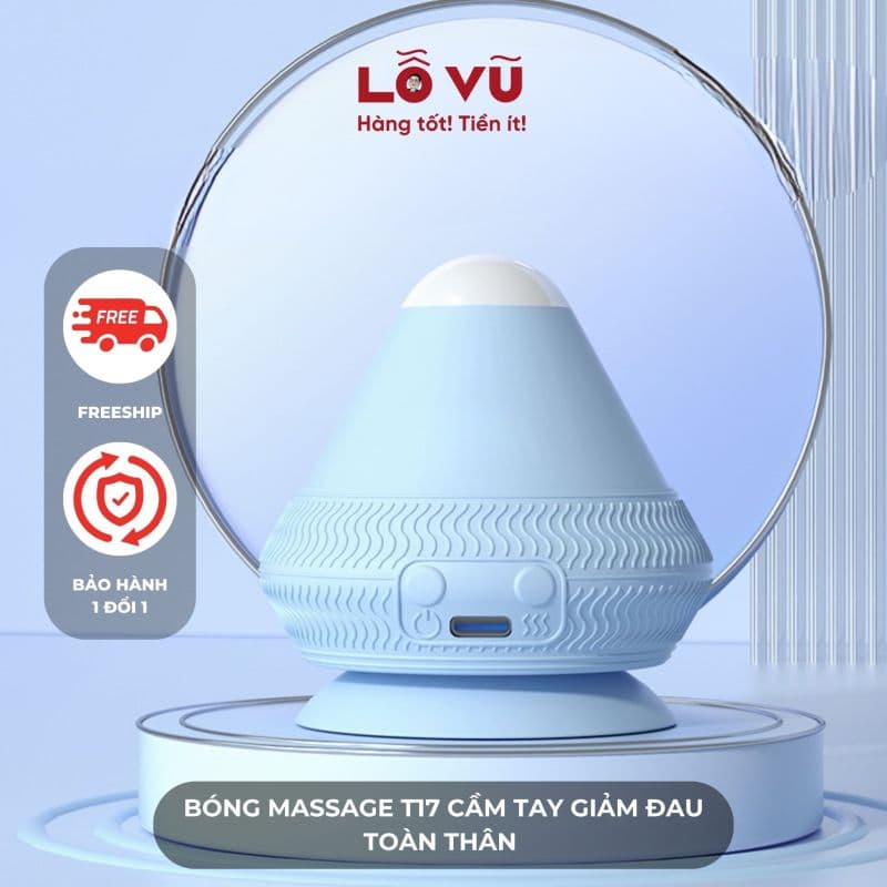 Bóng Massage silicon T17 hấp phụ bằng điện, có cốc hút giảm đau cơ bắp