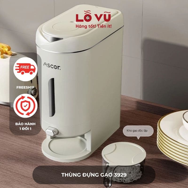Thùng đựng gạo/ mì/ thực phẩm chống ẩm chống côn trùng có n ắp đậy 3929