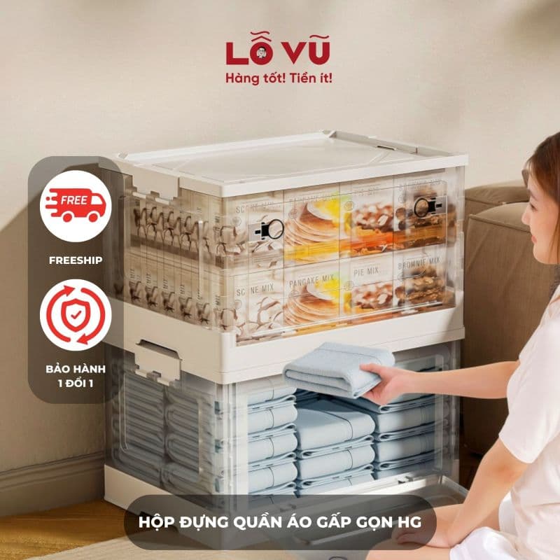 Hộp đựng quần áo gấp gọn HG