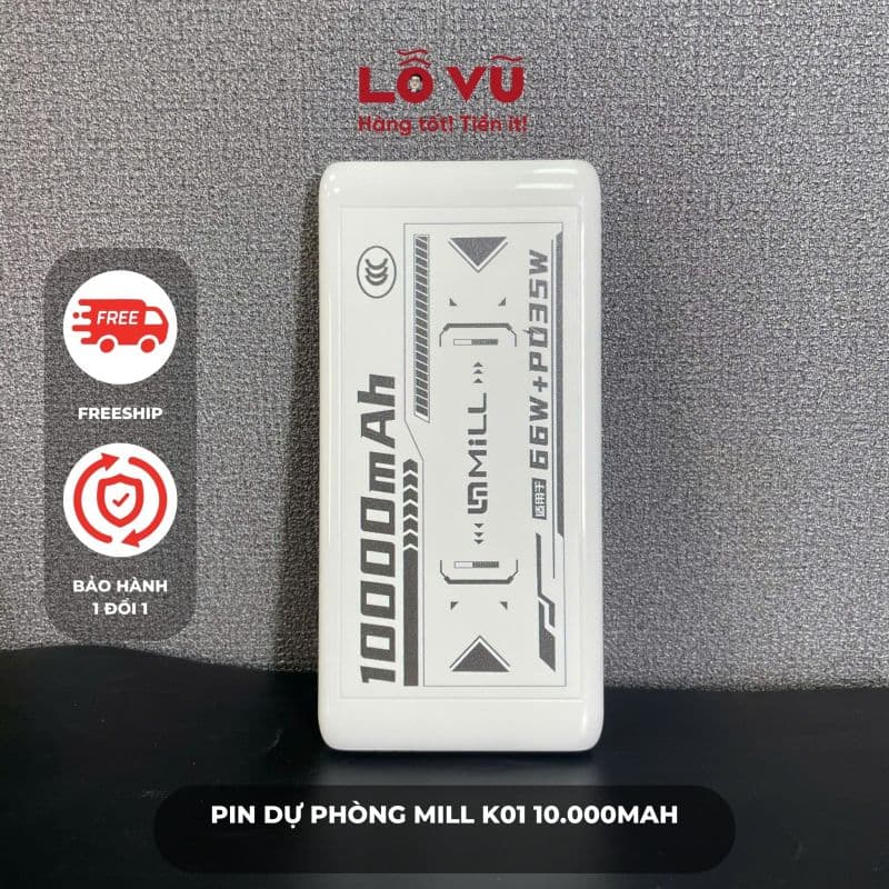 Pin dự phòng Mill K01 10.000mAh