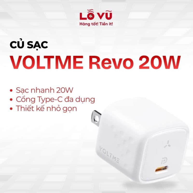 Củ sạc VOLTME Revo 20 20W 1 cổng C - Củ sạc nhanh