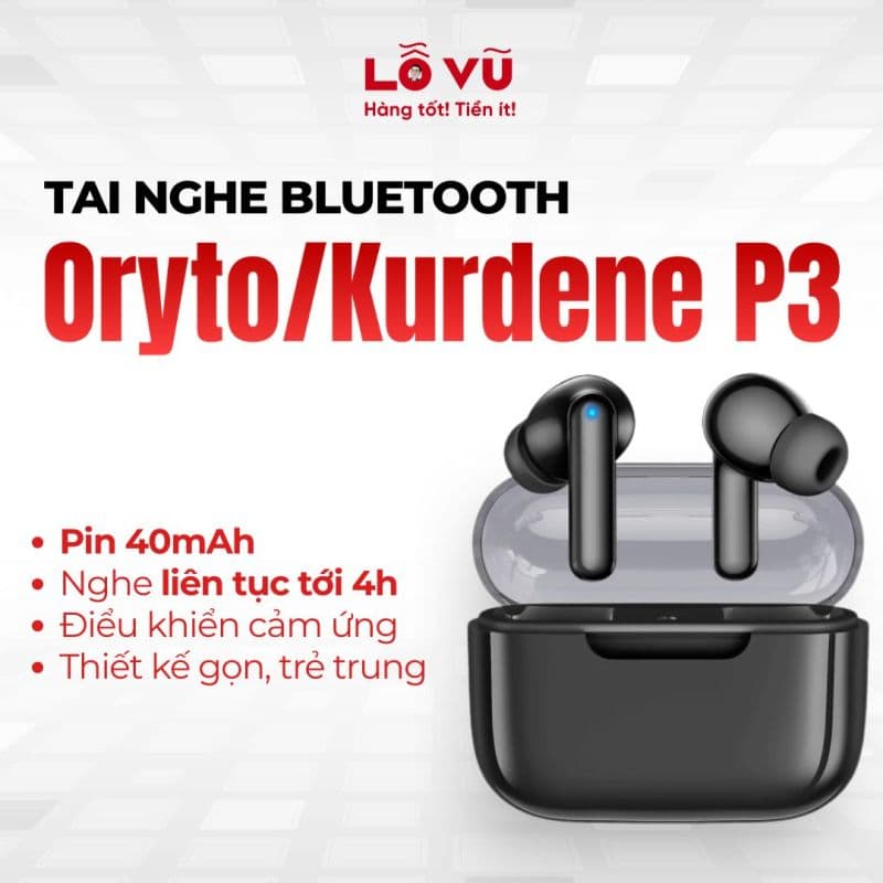 Tai nghe bluetooth Oryto/Kurdene P3 - Chống ồn ENC, thời lượng pin lên đến 35h