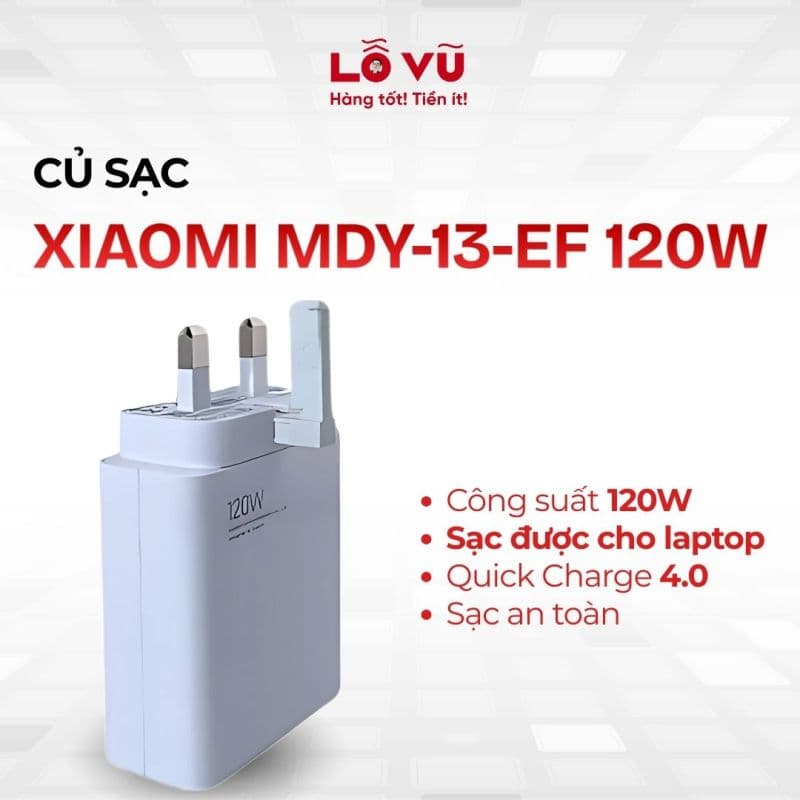 Củ sạc XIAOMI MDY-13-EF 120W (no box)