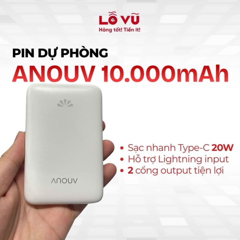 Pin dự phòng ANOUV 10.000mAh