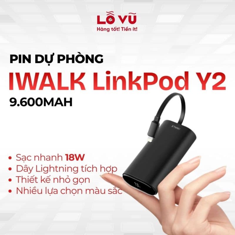 [SẠC NHANH] Pin dự phòng IWALK LinkPod Y2 9.600mAh