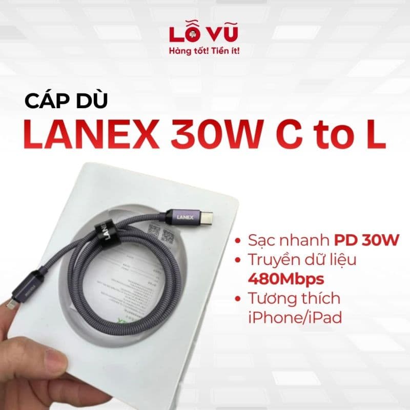 Cáp dù LANEX 30W C to L