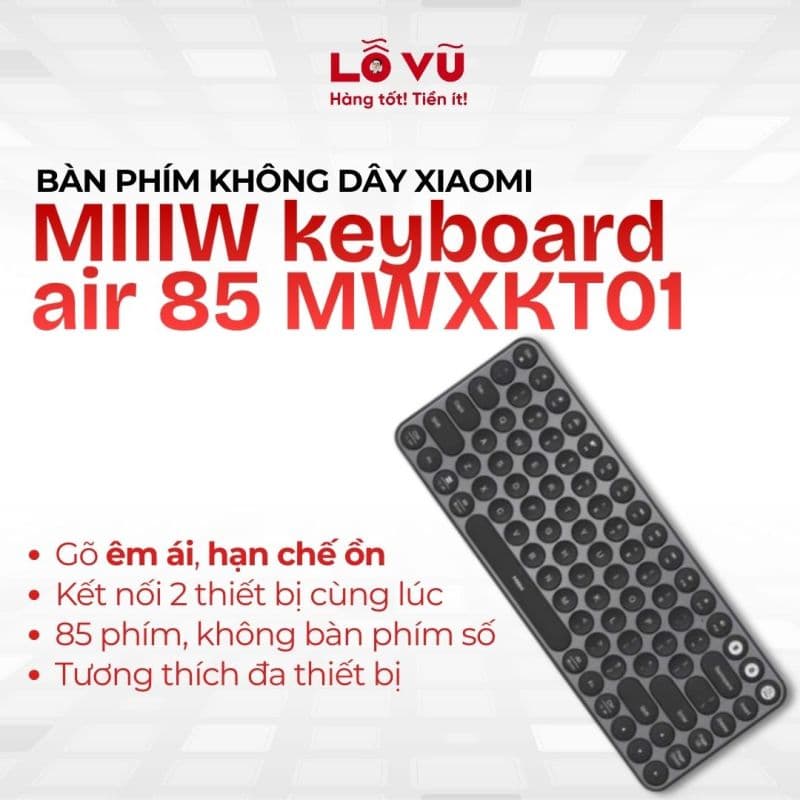 Bàn phím không dây Xiaomi MIIIW keyboard air 85 MWXKT01