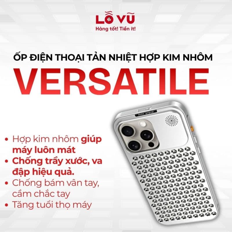 Ốp điện thoại tản nhiệt hợp kim nhôm VERSATILE