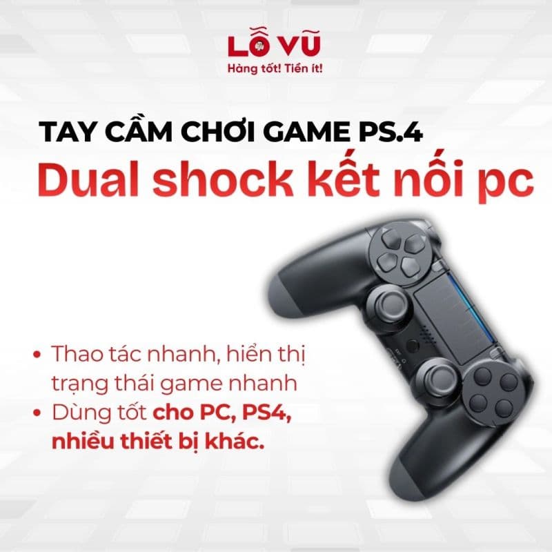 Tay chơi game PS.4 dual shock kết nối pc