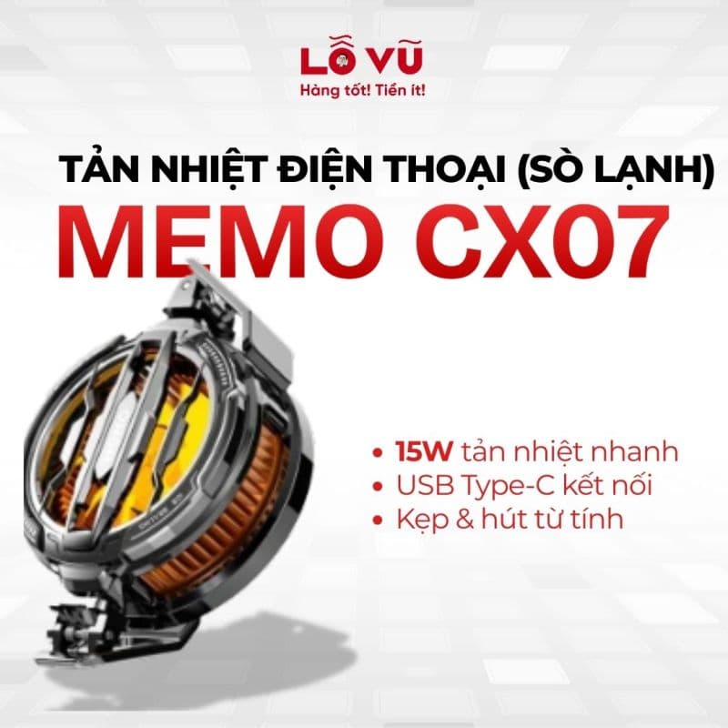Tản nhiệt điện thoại MEMO CX07 - gắn magsafe, làm lạnh cực nhanh