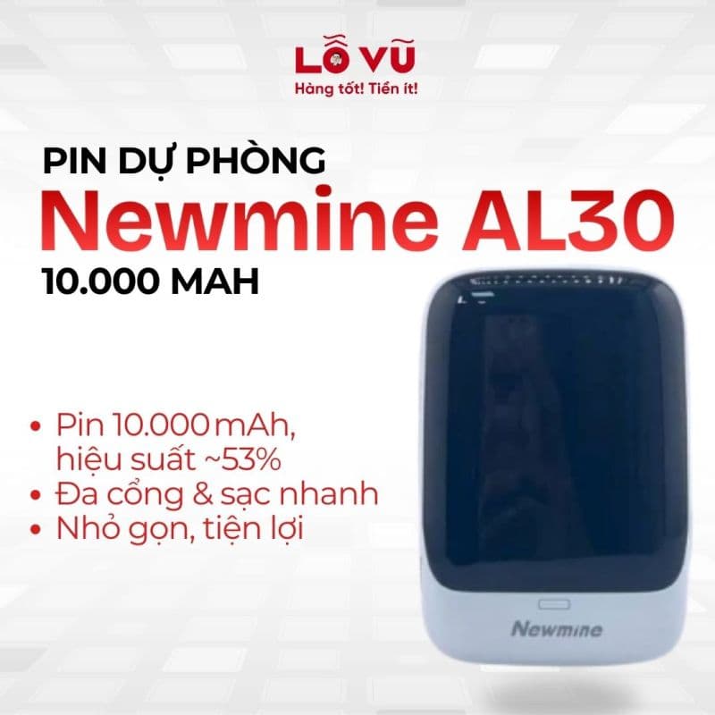 [SẠC NHANH] Pin dự phòng Newmine 10.000mAh AL30