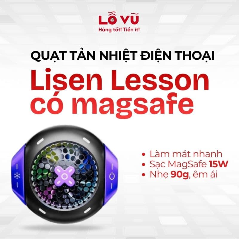 Quạt tản nhiệt điện thoại có magsafe Lisen Lesson - Sò lạnh, Magsafe