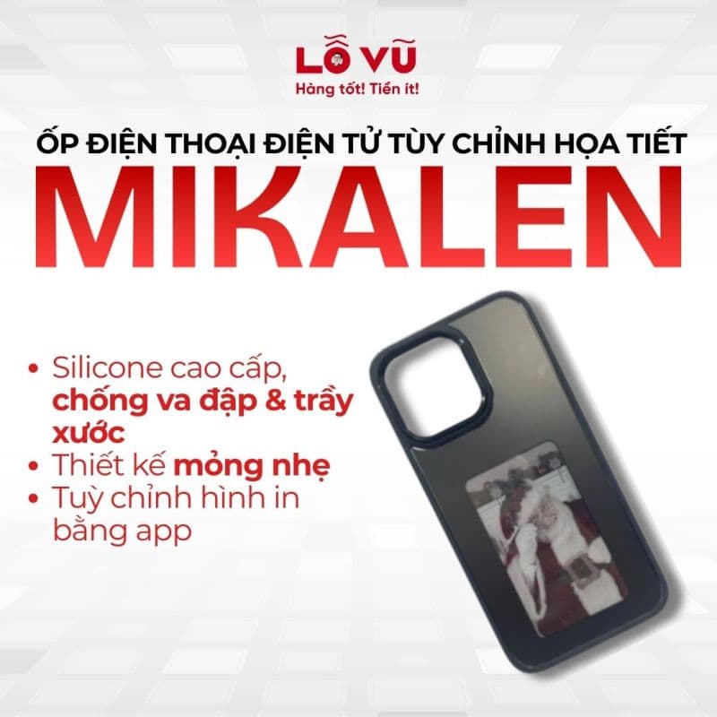 Ốp điện thoại iPhone điện tử tùy chỉnh họa tiết MIKALEN bằng app - Ốp đổi hình