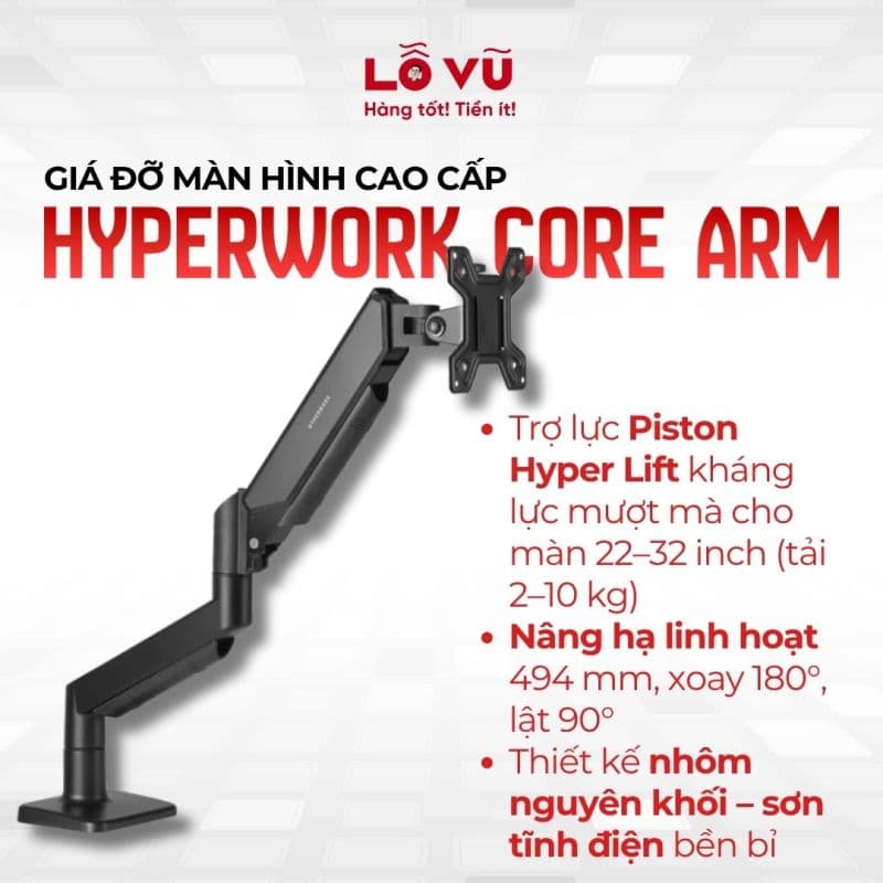 Giá đỡ màn hình HyperWork Core Arm SA01