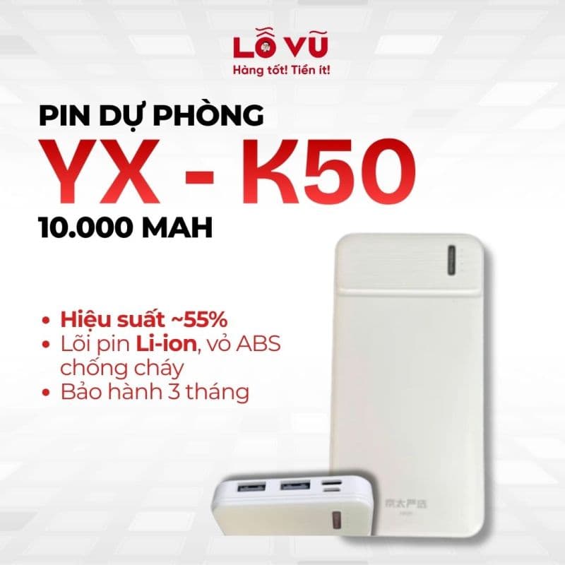 Pin dự phòng YX - K50 10.000mAh