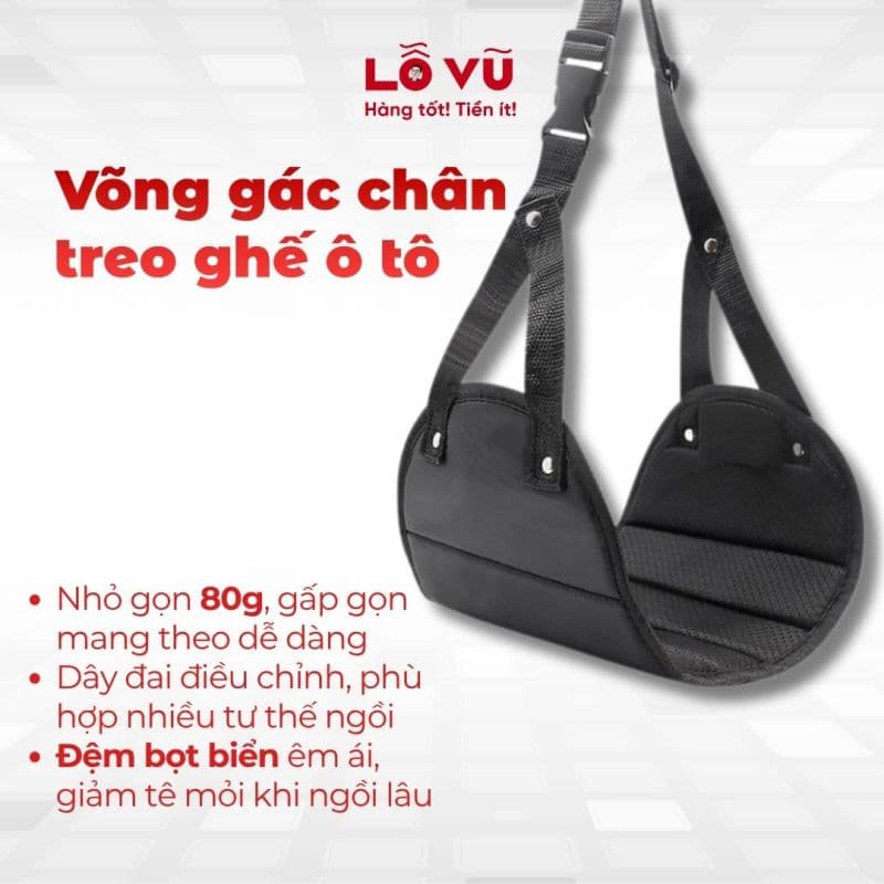 Võng gác chân treo ghế ô tô - Võng gác chân đa năng
