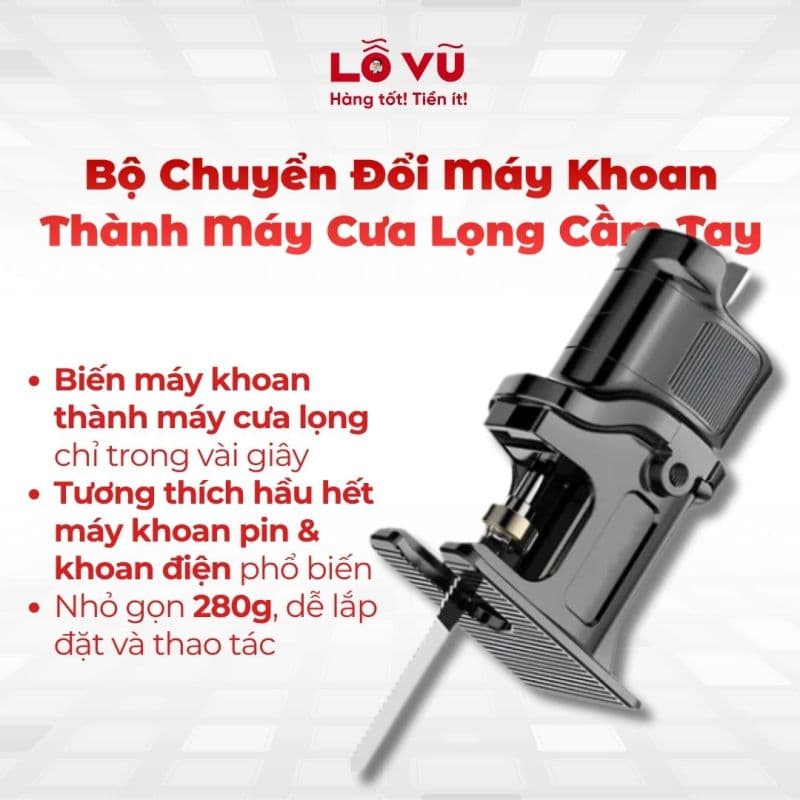 Bộ Chuyển Đổi Máy Khoan Thành Máy Cưa Lọng Cầm Tay