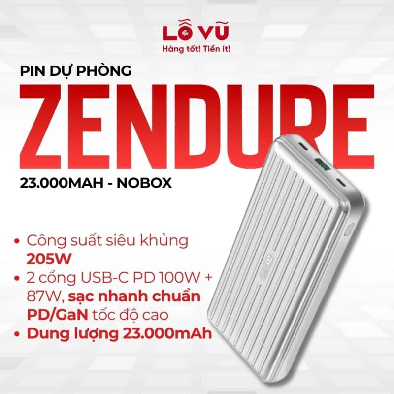Pin dự phòng Zendure 23.000mAh - Nobox