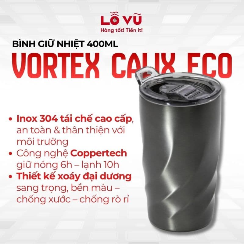 Bình giữ nhiệt Vortex Calix Eco - Dung tích 400ml