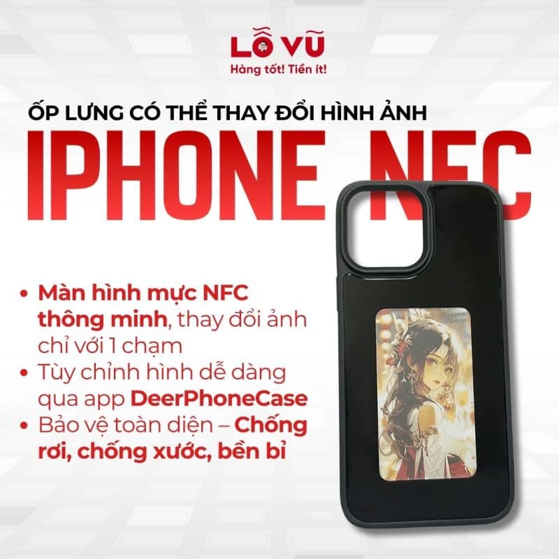 Ốp lưng Iphone NFC có thể thay đổi hình ảnh