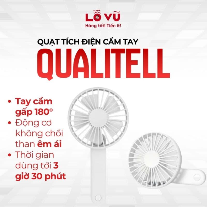 Quạt tích điện cầm tay Qualitell