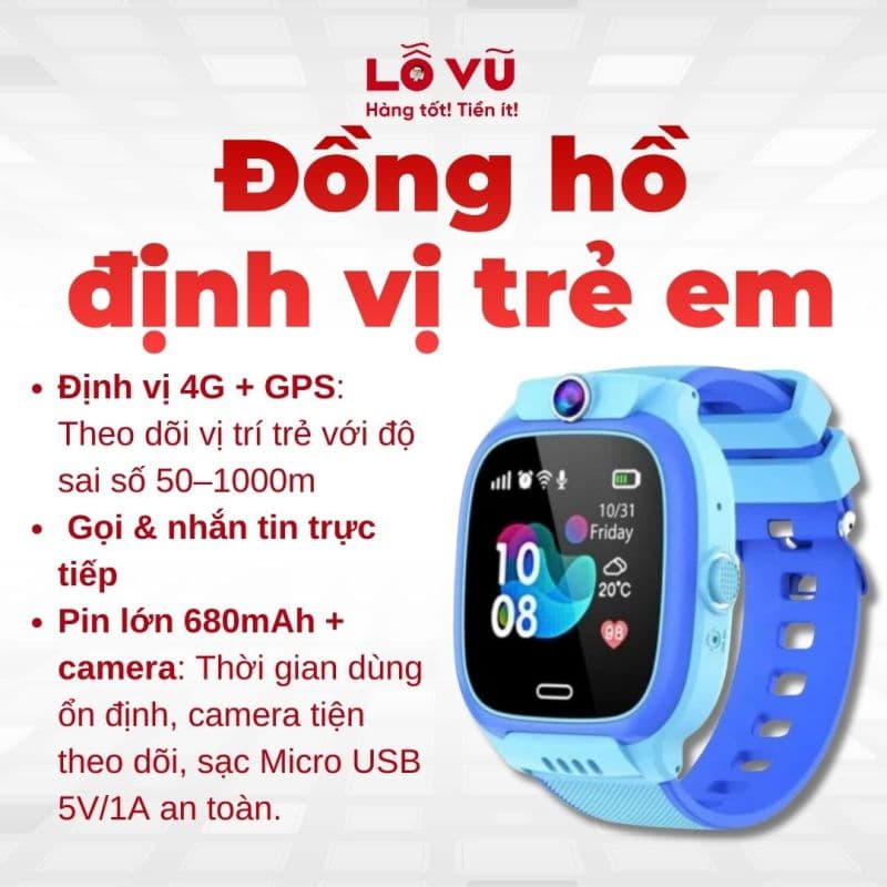 Đồng hồ định vị trẻ em Y36 - Lắp sim, nghe gọi được