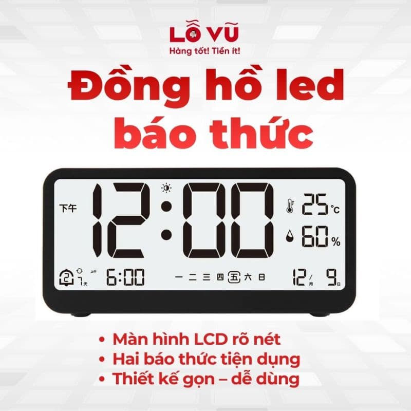 Đồng hồ led để bàn báo thức 8001