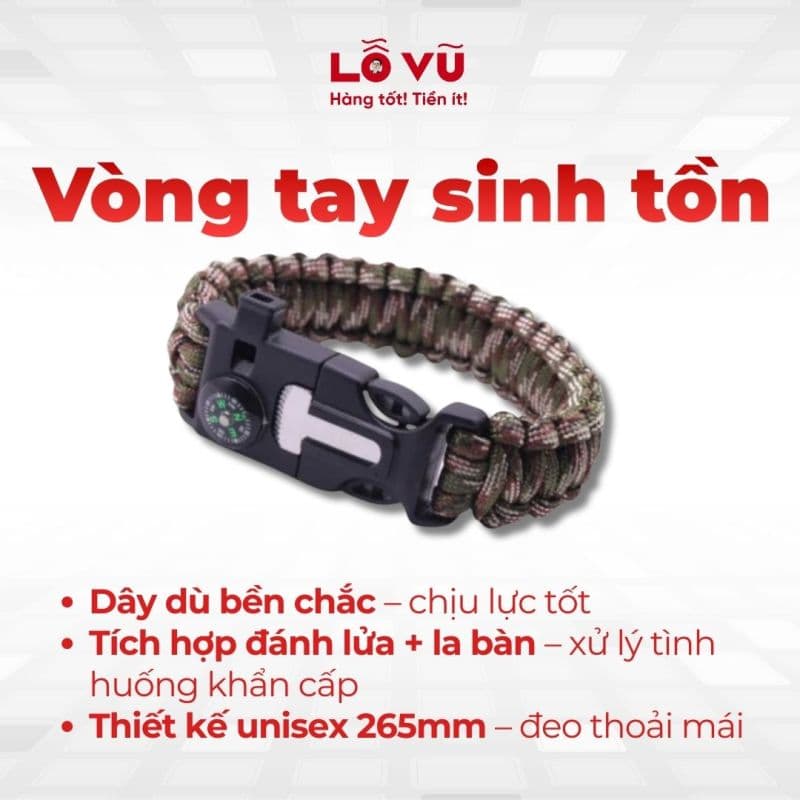 Vòng tay sinh tồn Unisex