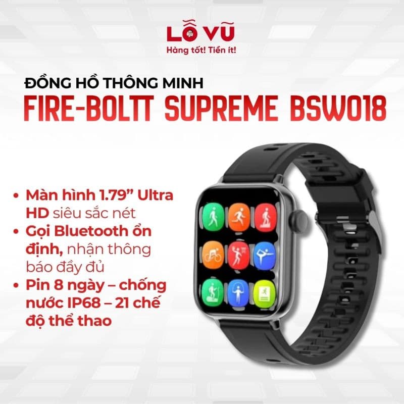 Đồng hồ thông minh Fire-Boltt Supreme BSW018